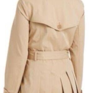 Kate Spade Elegant pleated toasted coconut Tan Trench Coat NWT